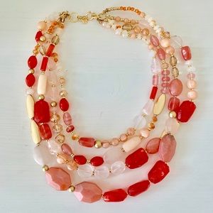 LOFT pink beaded necklace